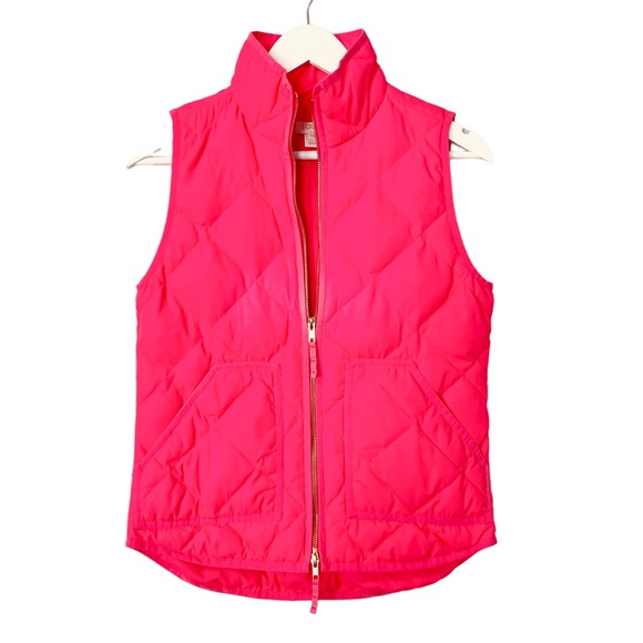 J. CREW FACTORY Puffer Vest Bright Pink Sz XXS - Picture 5 of 9